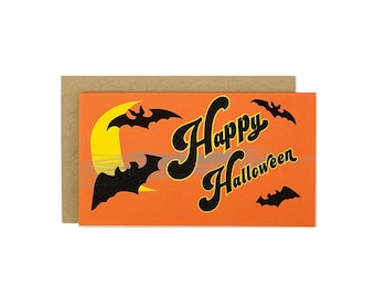 Happy Halloween Mini Card|Halloween Insert Card|Spooky Season Card|Halloween Bats|Halloween Thank You Card|Spooky Season Gift Card Holder