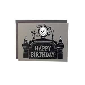 Oude verjaardagskaart grafsteen, Goth-verjaardagskaart, Spooky Bday