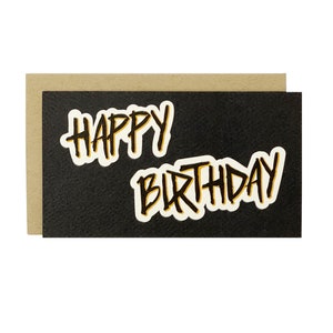 Mini-carte d'anniversaire avec police de caractères de style rocker, alternative amusante et alternative à la carte de voeux d'anniversaire pour mec, carte d'anniversaire à insérer, 2 x 3,5 pouces
