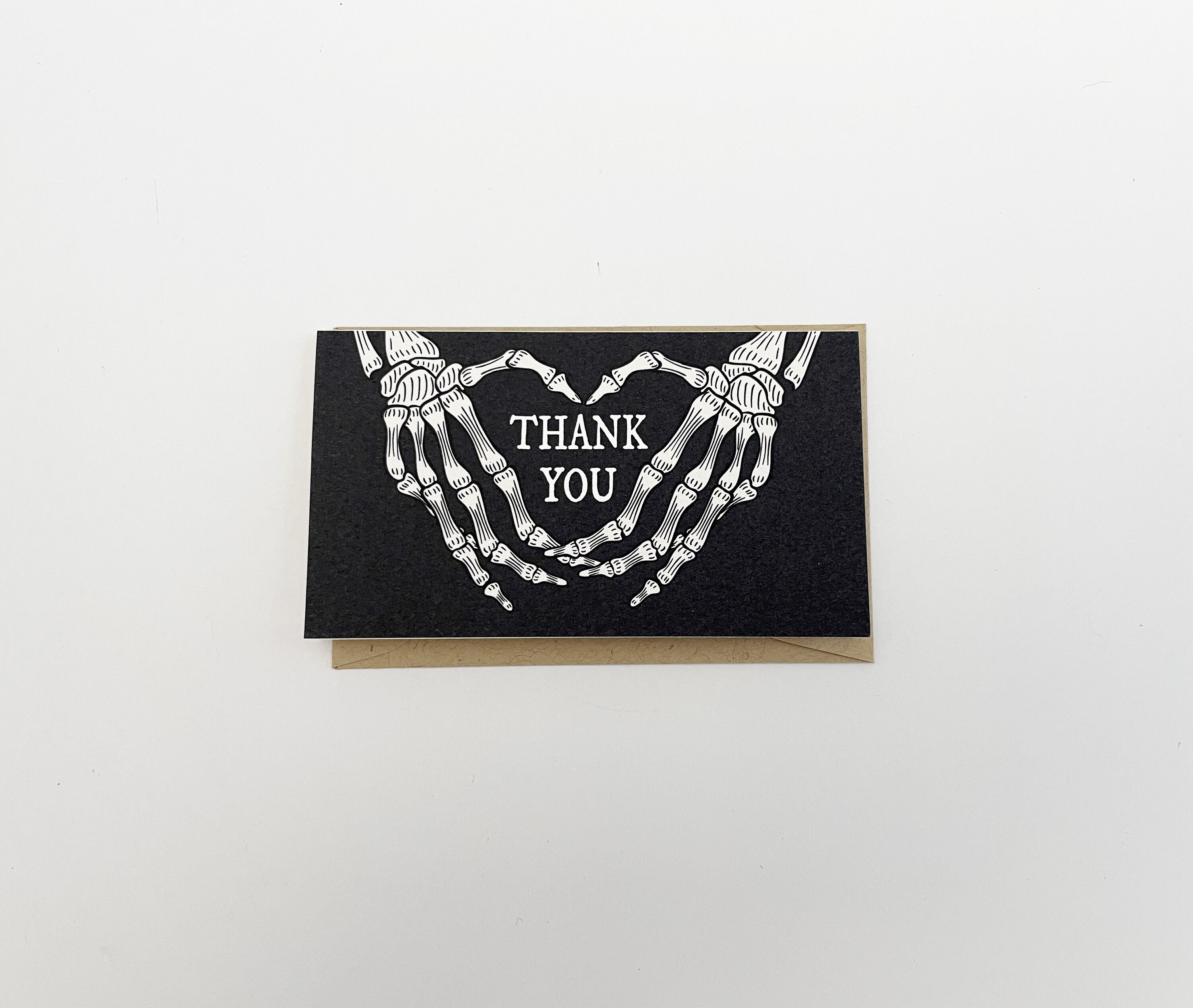 Goth Skeleton Heart Hands Thank You Mini Card 2 X 3.5 Inch - Etsy