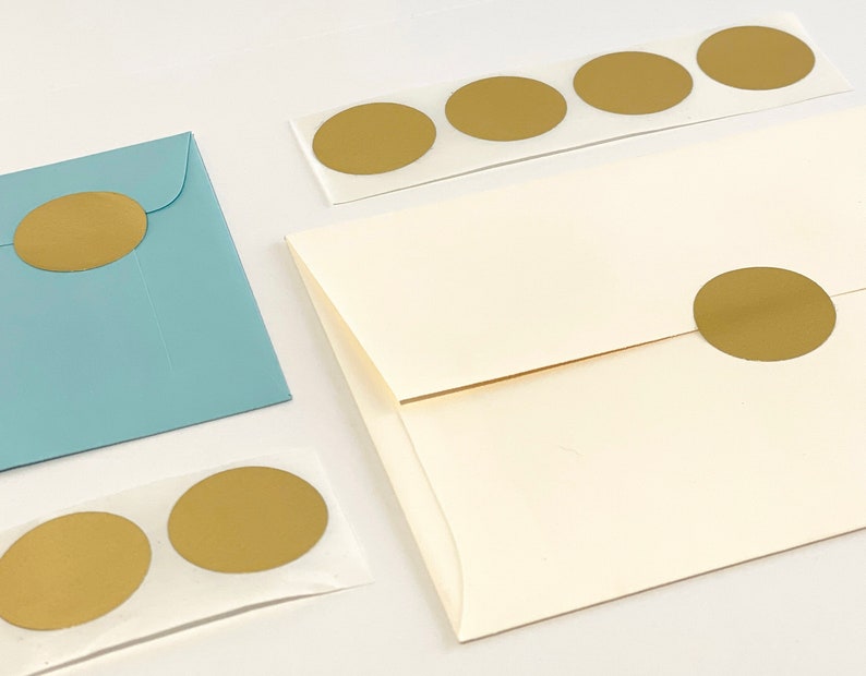Matte Gold Foil Stickers: 1-inch Round Wedding Envelope Seals - Etsy