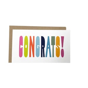 Helle Farbe Congrats Mini-Karte, Glückwunschkarte | Blank Innenseite Mini-Karte, Baby-Dusche-Karte, Feier-Karte, Abschluss-Karte, 2x3,5 Zoll