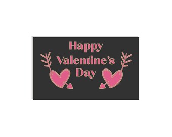 Retro 80s Valentine's Mini Card | Black and Pink Design