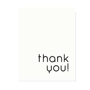 Thin Font Thank You Card|Blank Inside Thank You Card|Minimalist Font Thank You A2 Card|Wedding Thank You Card|Thank You Card Set|B+W| Simple