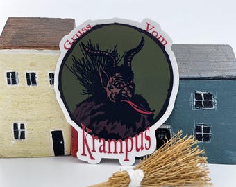 Gruss Vom Krampus Holiday Waterproof Vinyl Sticker Decal