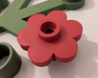 Sommerblumen-Set für Kranz – 6 farbenfrohe, 3D-gedruckte Blumen zum Anstecken | Kranz-Ergänzung