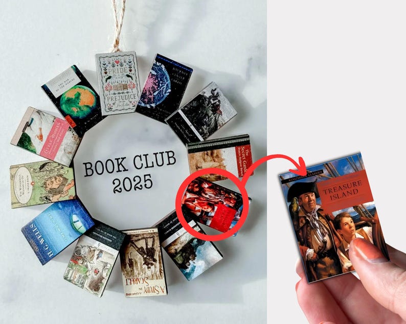 Book Club Ornament - Wreath Book Ornament - Custom Mini Book Covers image 6