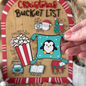 Christmas Bucket List Sign | Magnetic Holiday Countdown | Interactive Christmas Activity Board