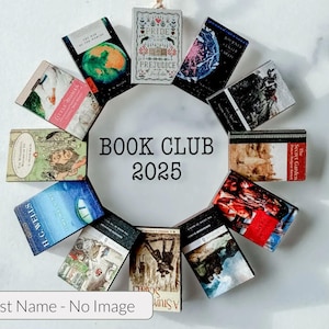 Book Club Ornament - Wreath Book Ornament - Custom Mini Book Covers image 3