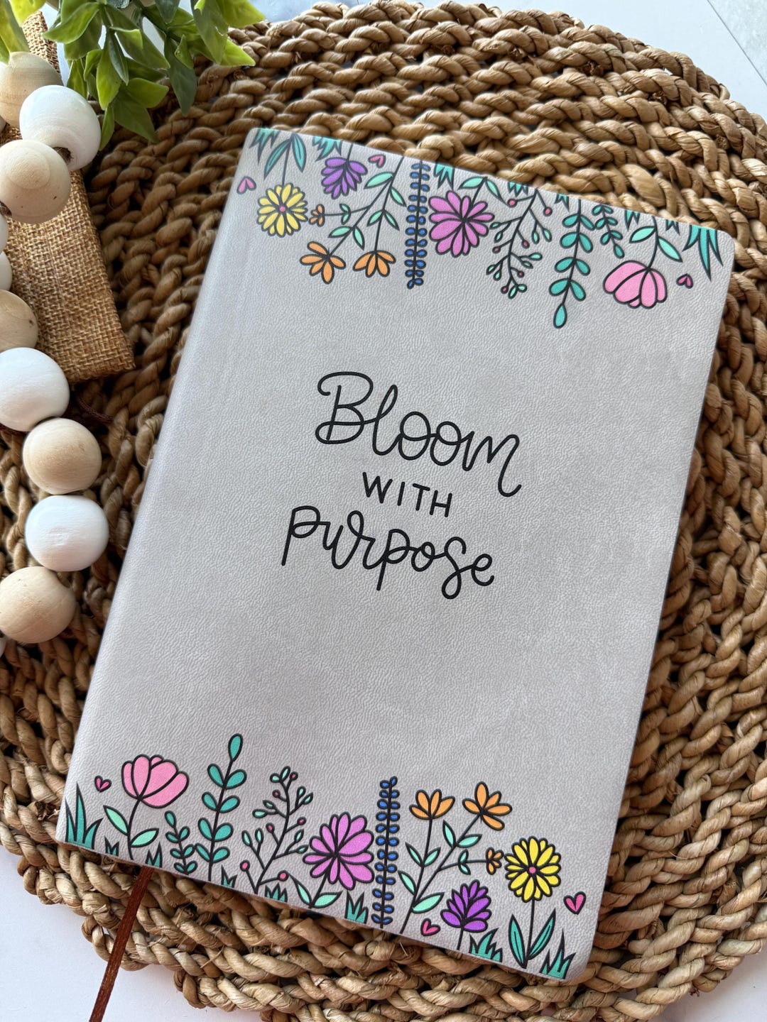 Bloom Notebook – Custom Floral Journal | Personalized Cover Sayings ...