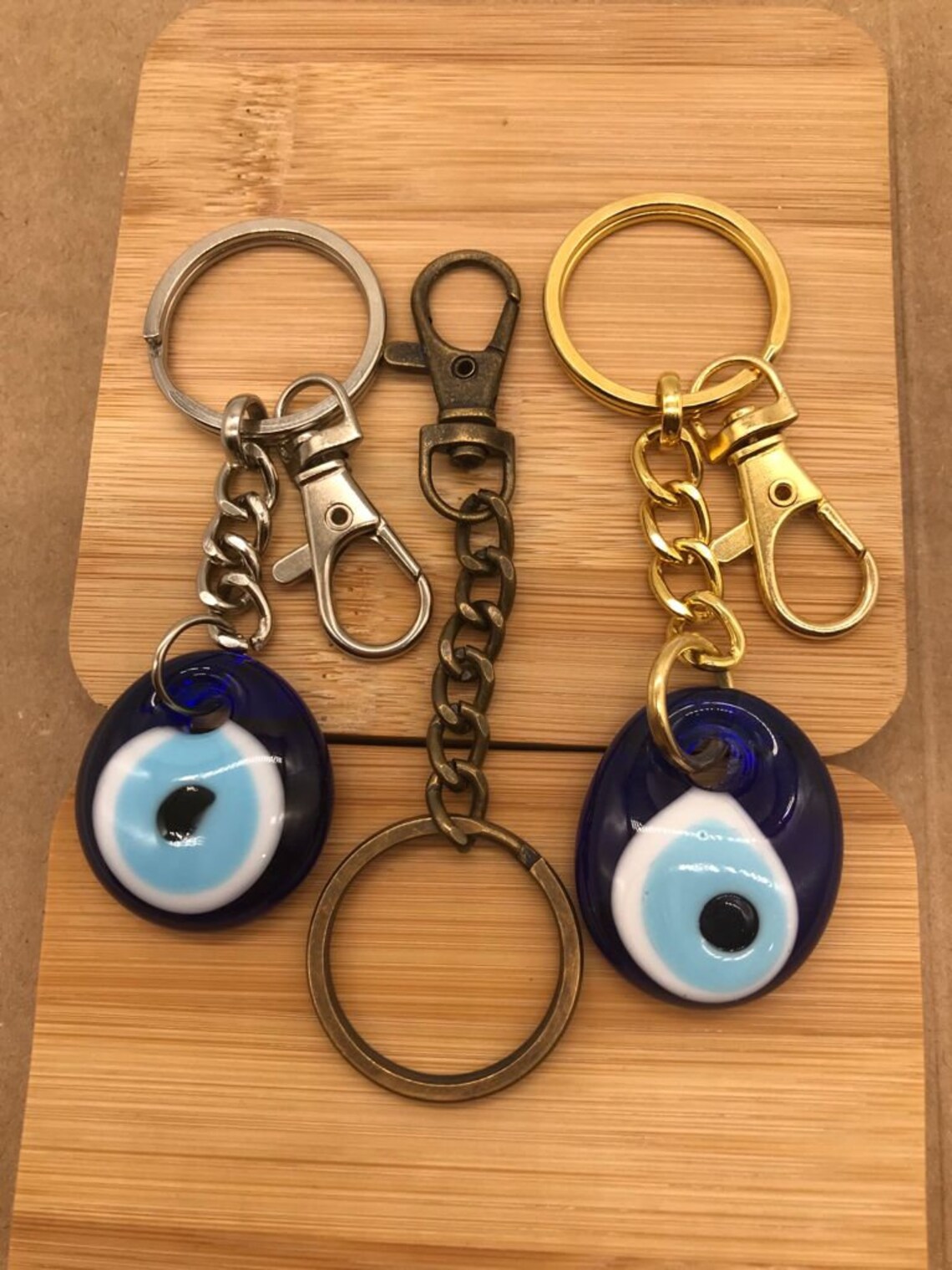 Evil Eye Keychain 3 Pieces Blue Evil Eye Turkish Nazar Etsy