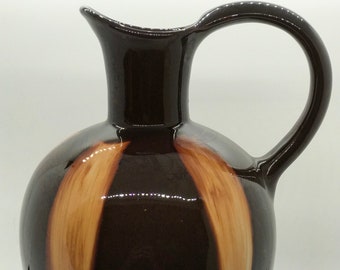 Vintage Canadian Pottery Brown & Gold Glazed Tall Pitcher Vase- (BMP) Made in Canada