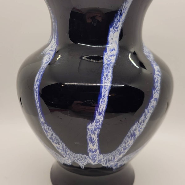Rare Vintage Blue Mountain Pottery Cobalt Granite Glaze 8" Vase- (BMP) Made in Canada