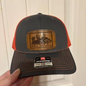 Chapeau patchwork en cuir Eat Local