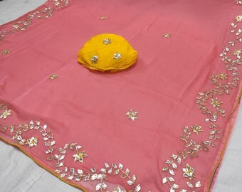 Kachi Gota Patti Work indian Chiffon 