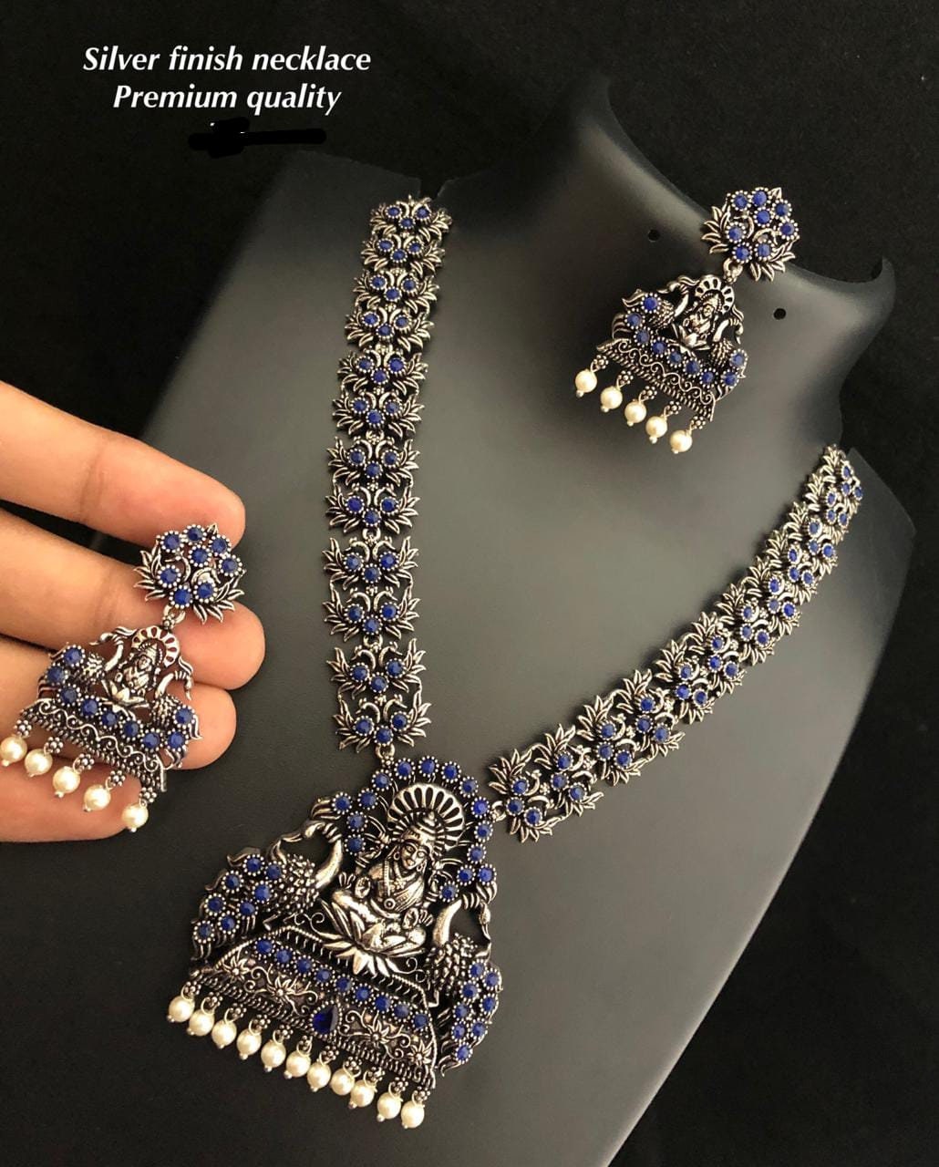 Charm Necklace Laxmi Set laxmi Haram Set German Silver Etsy