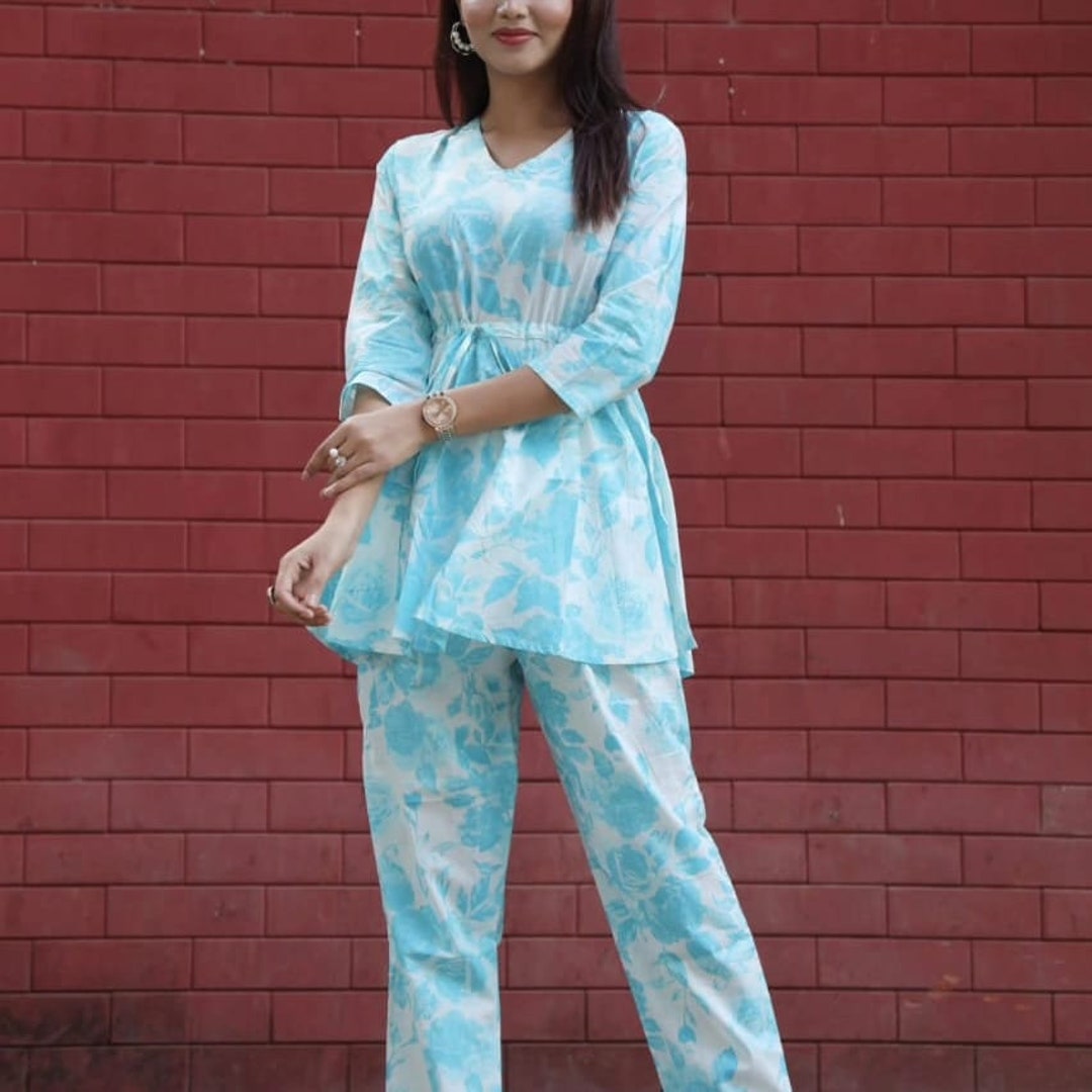 Brown - Cotton Sanganeri Block Print Co-Ord Set 01