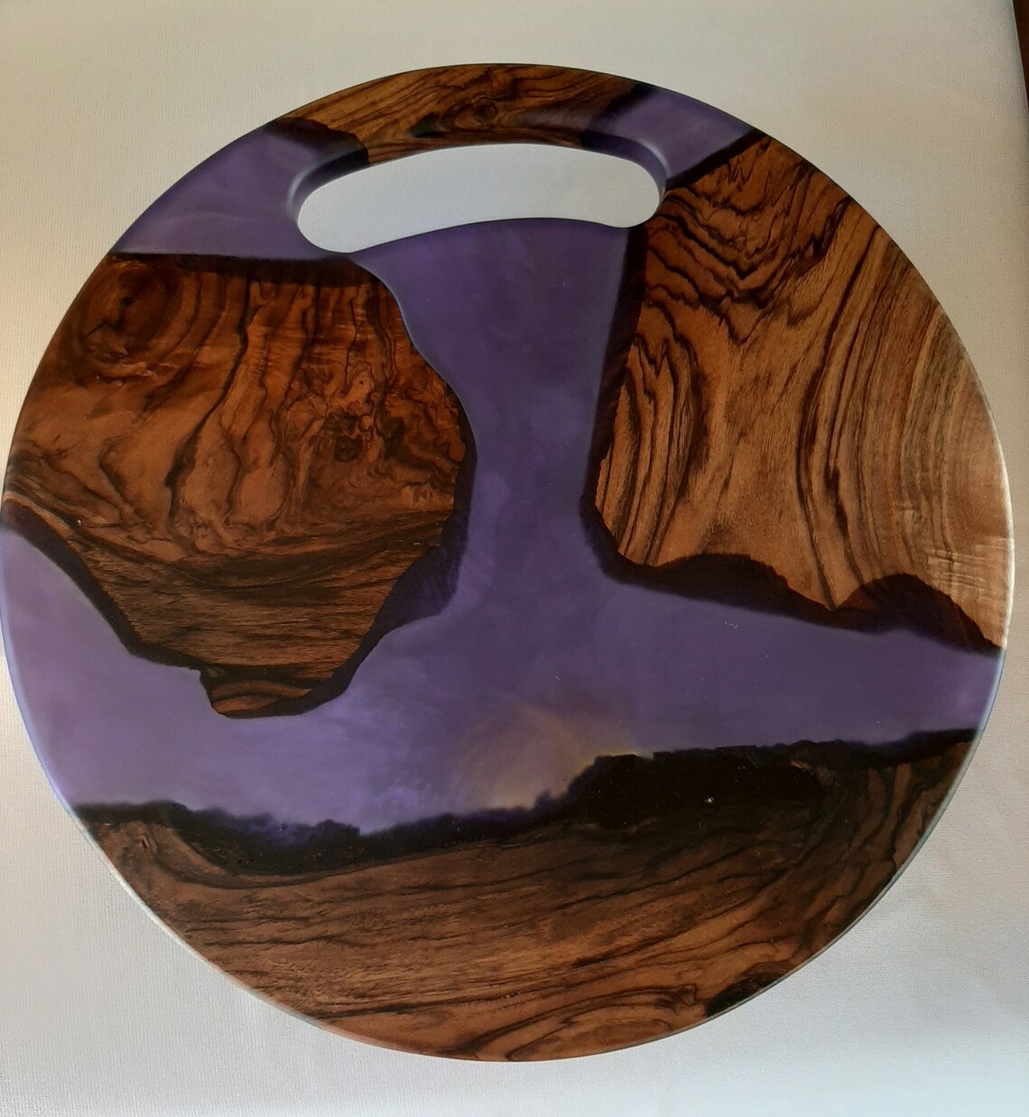 Wood and Epoxy Round Charcuterie Board Etsy
