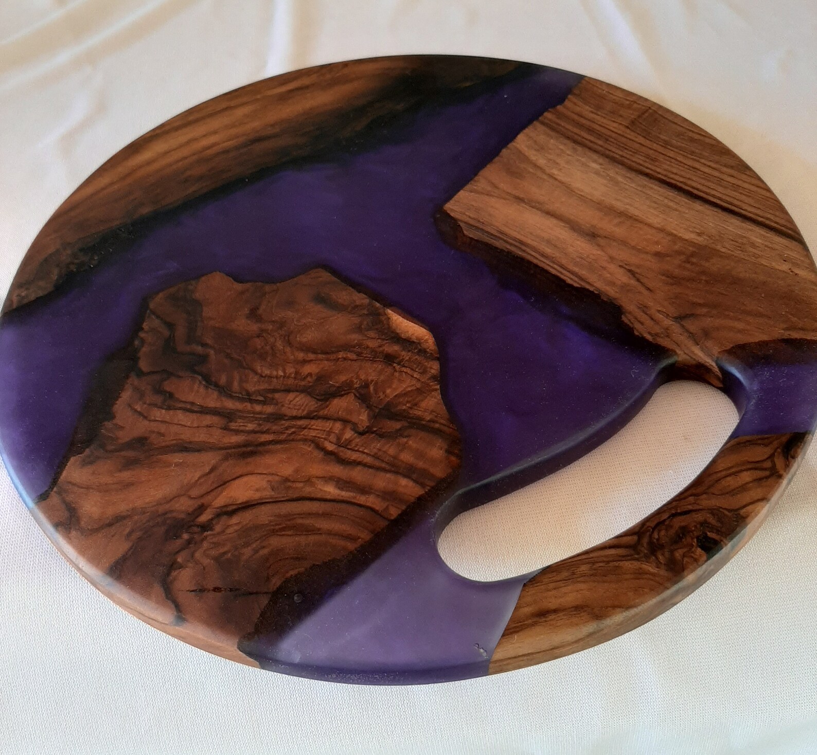 Wood and Epoxy Round Charcuterie Board Etsy