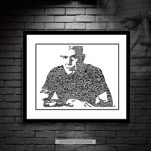 Anthony Bourdain - Retrato Tipográfico - Desenhado à mão