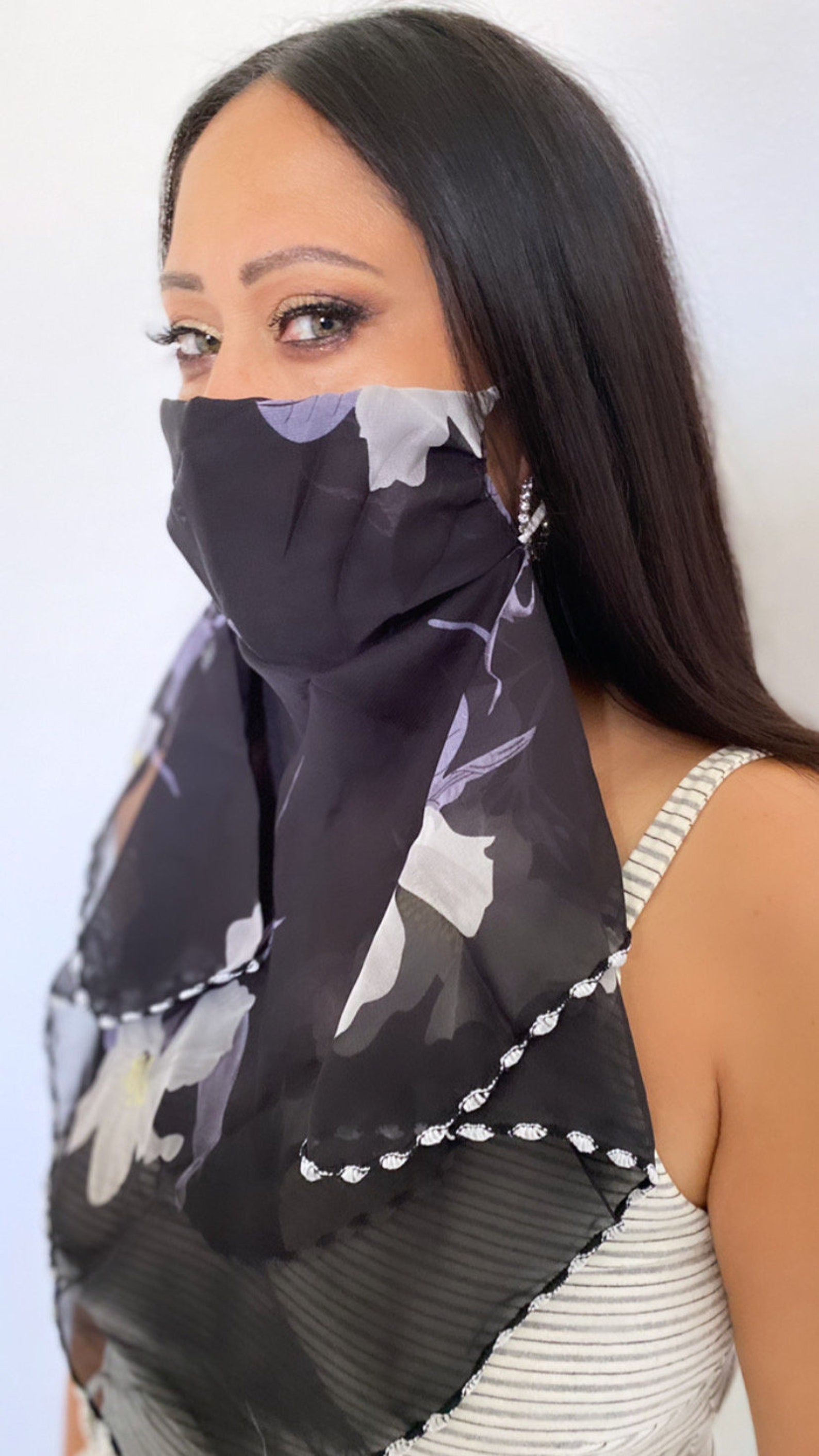 Chiffon Light Weight Face Mask Scarf Covering Adult Scarf | Etsy