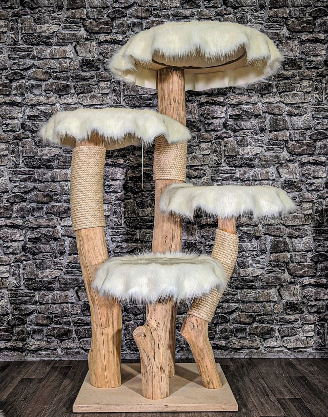 Cat Tree Made From Real Wood Branches With Large Platforms Etsy