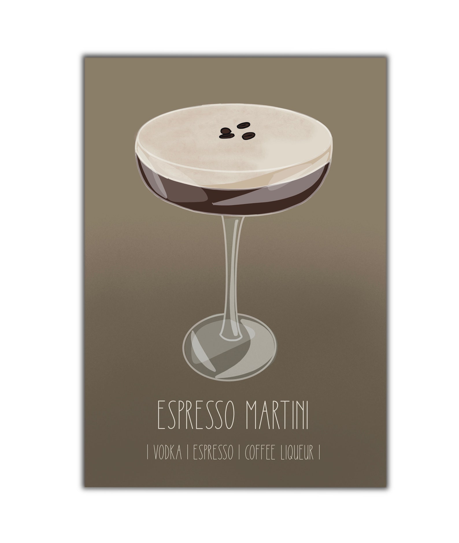 Espresso Martini Art Print Wall Art Cocktail Print | Etsy