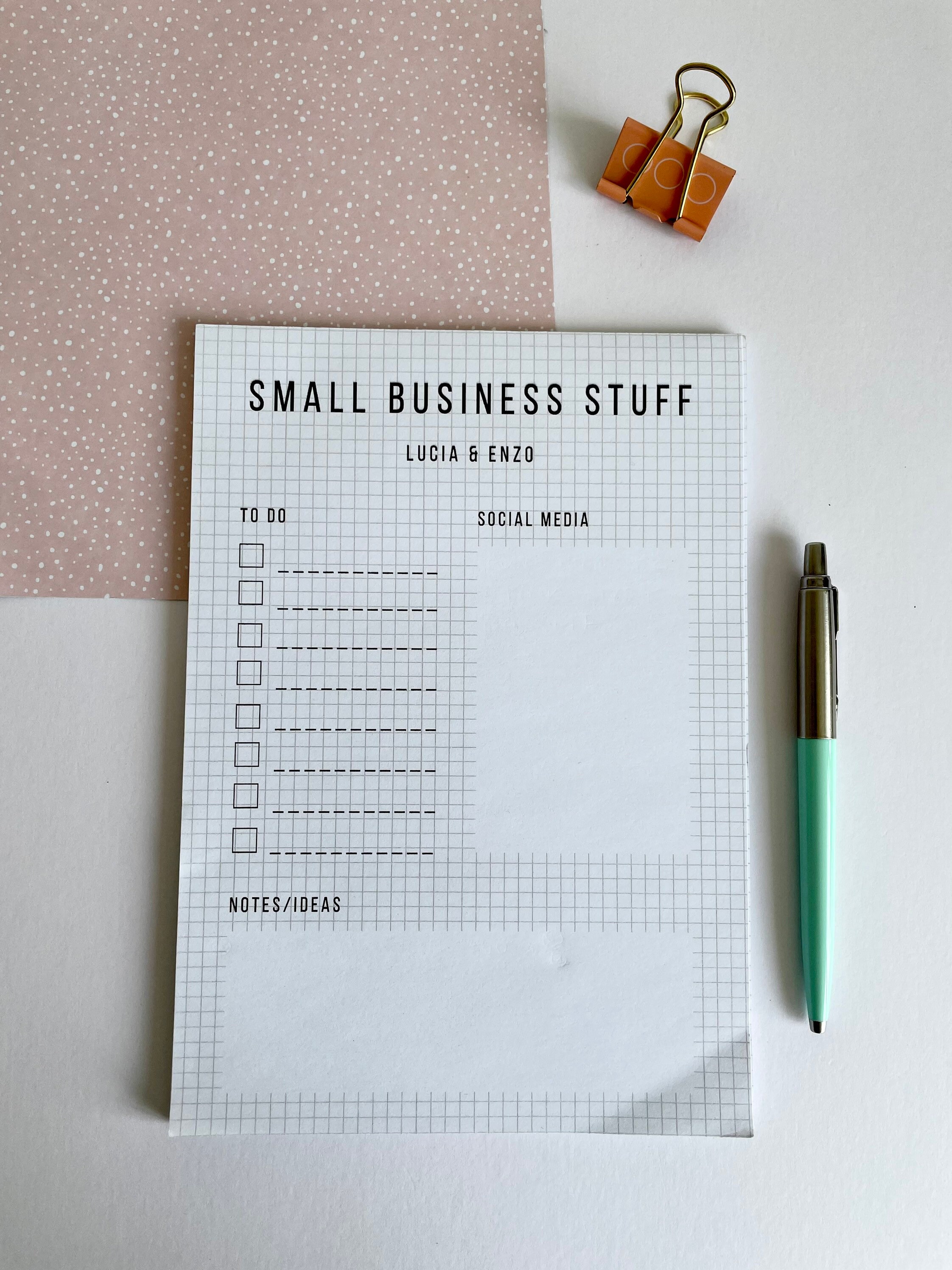 business planner notepad