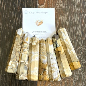 King Cobra Jasper Crystal Towers - Hart Chakra Healing Bescherming Kristallen - Met Gift Pouch &Info Card