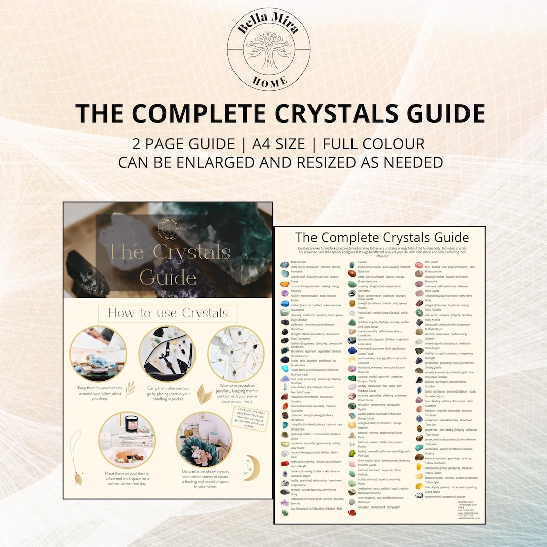 Crystal Guide.pdf Crystal Meaning Guide | Wellness Properties Reference (PDF) - Etsy