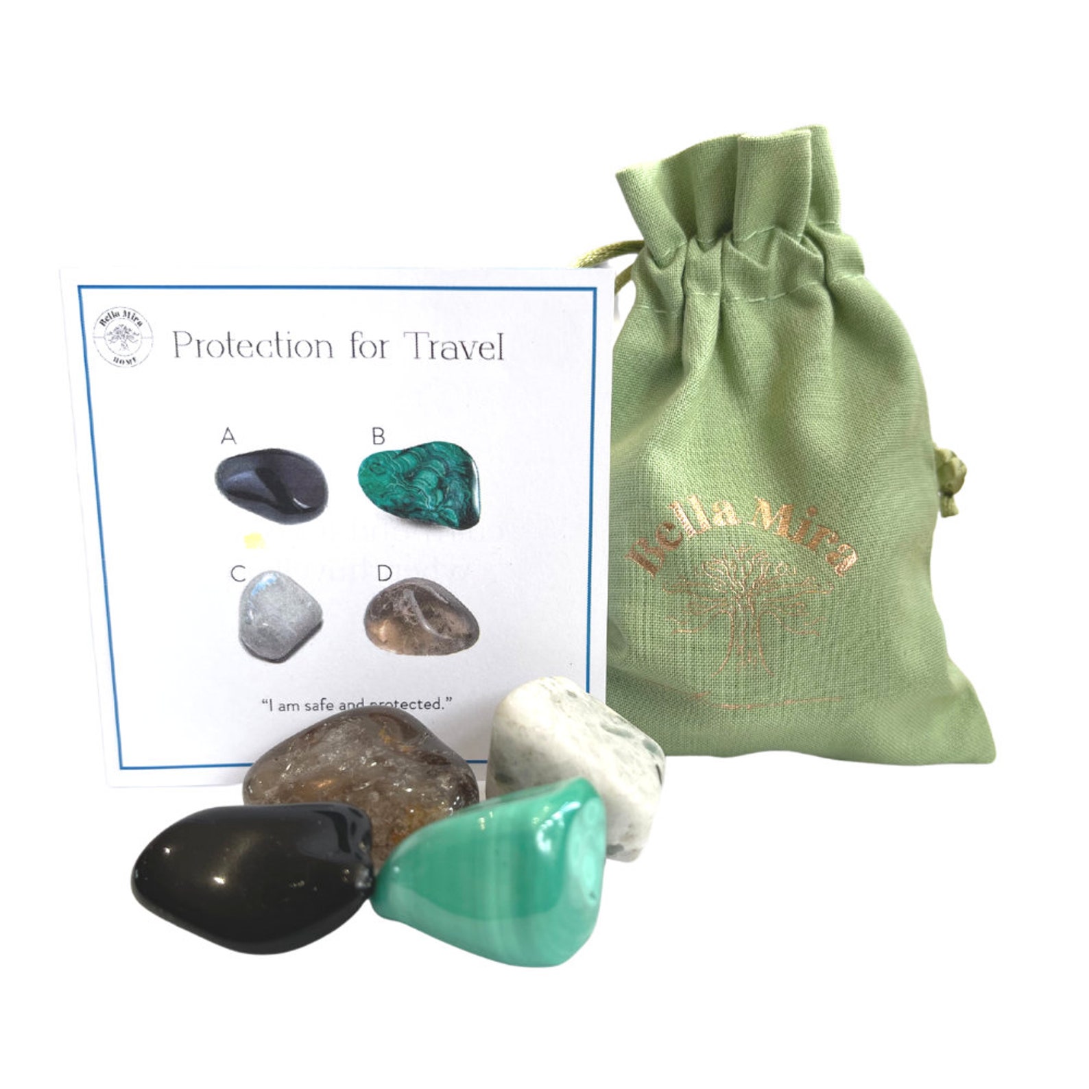Protection for Travel Crystal Gift Pack Black Obsidian Genuine