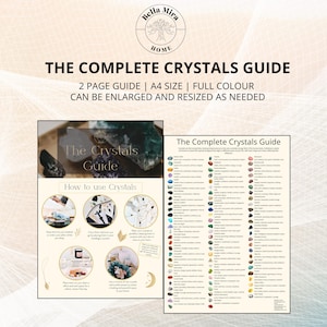 Gids voor kristalhealing | Fysieke gids gepost | Betekenis wellness | Cheatsheet van kristal | Kristaleigenschappen | Referentiepagina's: 160 gsm