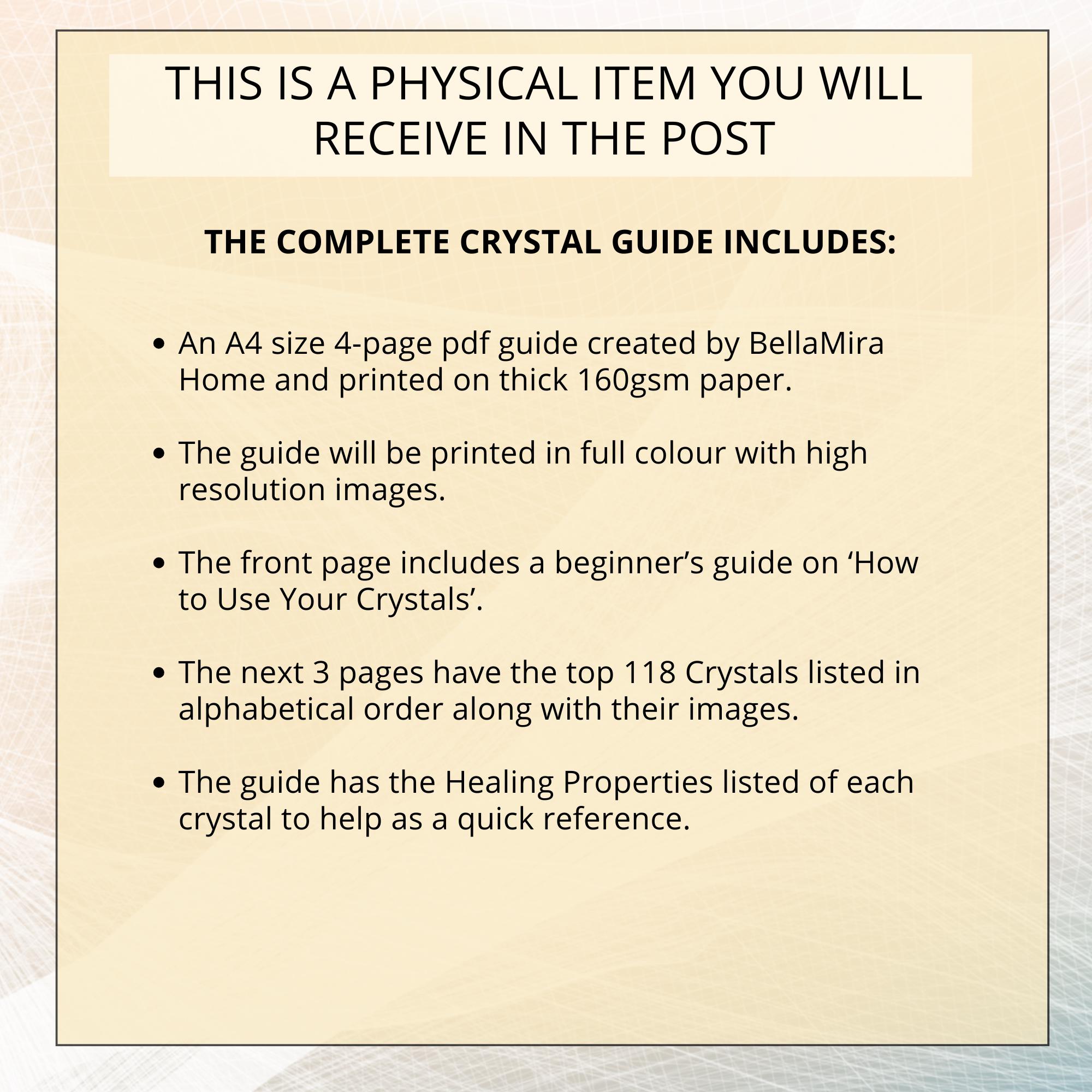 Crystal Healing Properties Guide | Wellness Cheat Sheet (A4) - Etsy