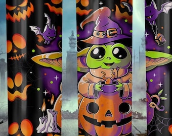 Halloween Movie Character Tumbler, 20oz Skinny Sublimation Tumbler