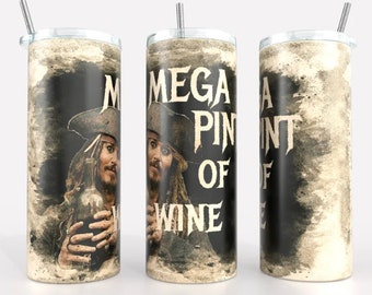 Mega Pint Wine Tumbler, 20oz Stainless Steel Skinny Tumbler