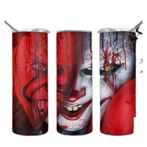 IT Tumbler, Horror Tumbler, 20oz Skinny Tumbler, Halloween Tumbler, Travel Mug