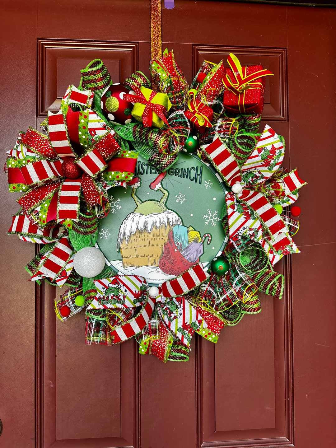 Rare Find Christmas Wreath Green Monster Wreath Christmas Etsy