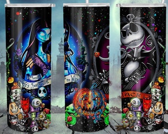 Jack Skellington Tumbler, Halloween Christmas Gift, 20oz Stainless Steel