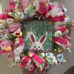 Easter wreath, Spring Wreath, Easter Deco, Front Door Hanger, Bunny Wreath