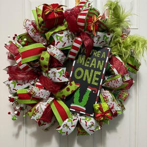 Grinch Inspired Christmas Wreath: Whimsical Holiday Decor