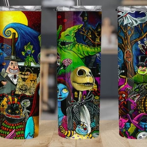 Halloween Tumbler, Movie Tumbler, Jack, 20 oz Skinny Tumbler, Sally Christmas Gift, Oogie, Coffee Mug