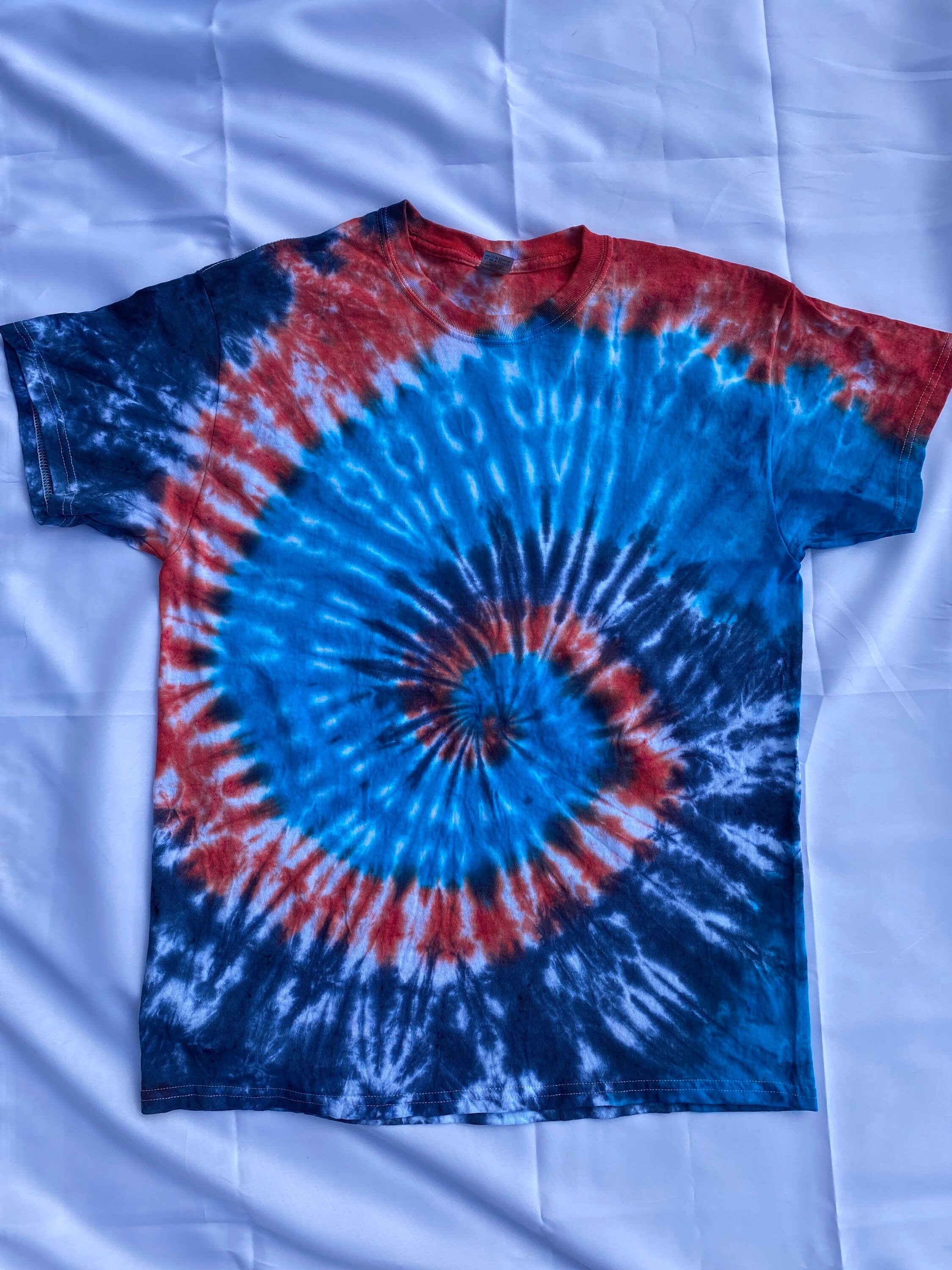 Patriotic Red White and Blue Spiral Swirl Tie Dye Tee Etsy