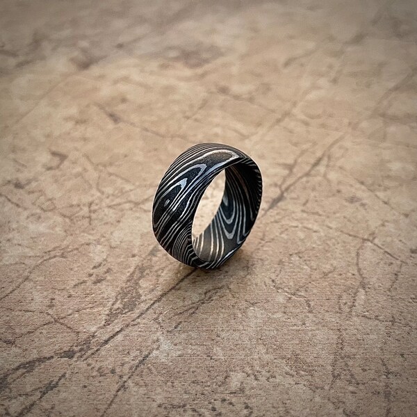 Damascus Steel Ring - Etsy