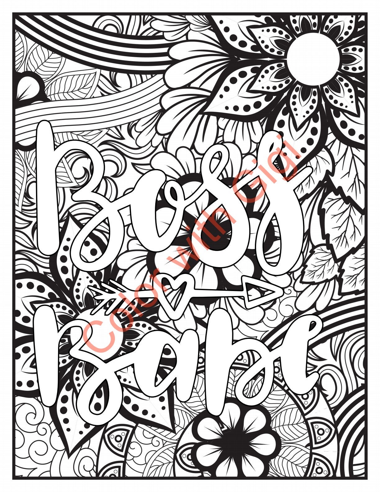 Boss Babe Digital Download Coloring - Il Fullxfull.3118278372 Ifcq 