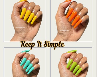 Keep It Simple | Multicolor Press Ons | Acrylic Press Ons | Custom Press Ons