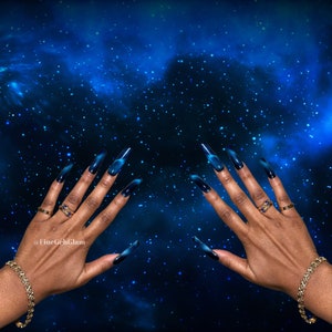 Midnight | Cat Eye Nails | Custom Press Ons