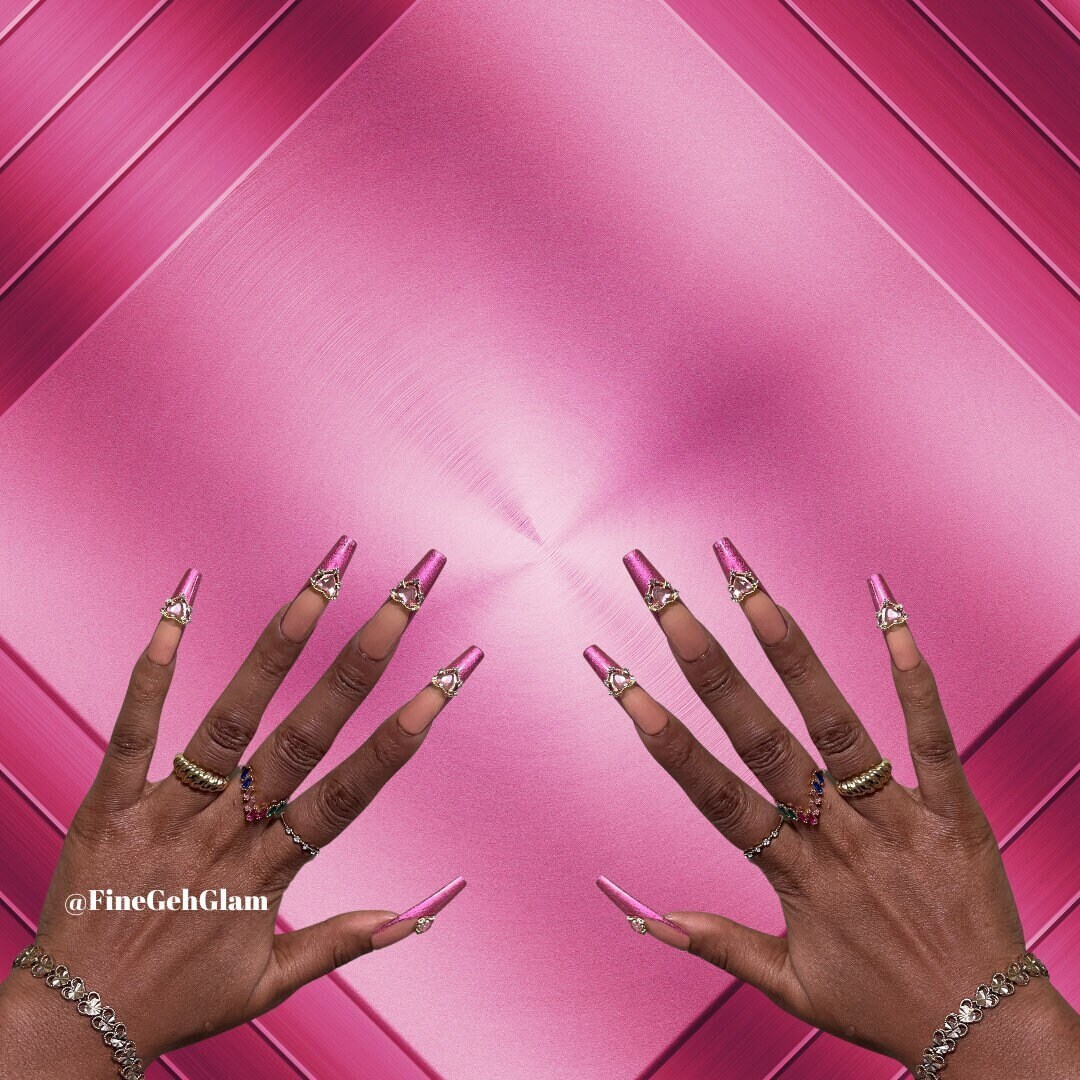 LoveStoned | French Tip Nails  | Chrome Nails | Pink Nails | Custom Press Ons