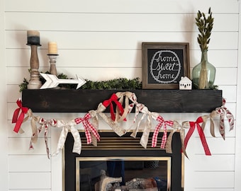 Red and tan Christmas bow garland