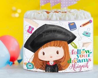 Custom Kids Graduation Cake Topper, Edible Icing Sheet