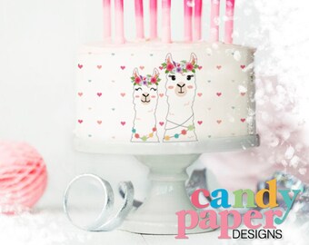 Llama Edible Cake Topper, Edible Cake Topper, Edible Image, Image Edible Cake Topper, Llama Cake.